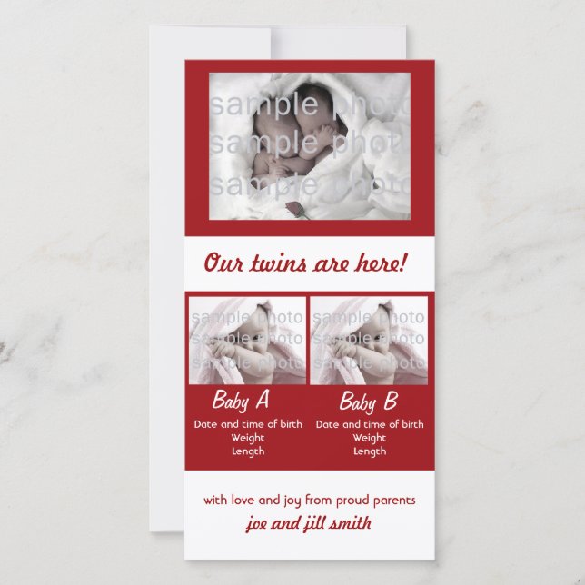 Våra Twillingar är här! Meddelande (Framsida)