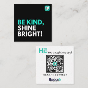 VARA TYDLIG, SHINE BRIGHT! SQUARE-AFFÄRSKORT FYRKANTIGT VISITKORT