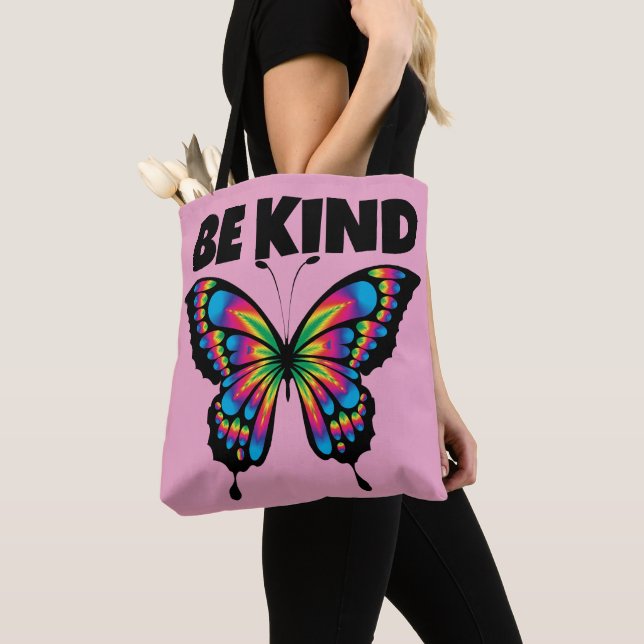 VARA TYP AV BUTTERFLISKT ROSA TOTE PURS TYGKASSE (Närbild)