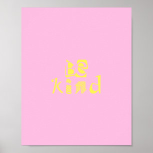 vara vänlig roligt av ord art poster rosa och gult