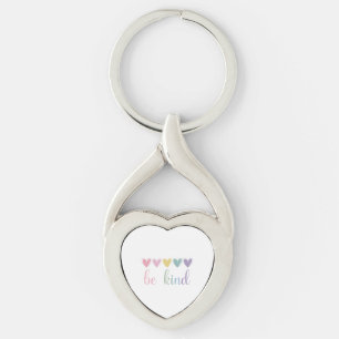 vara vänlig twisted heart silverfärgad nyckelring