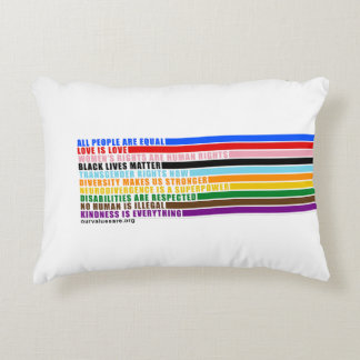 Våra värden är fyllda prydnadskudde