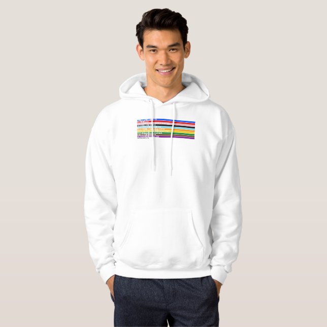 Våra värden är hoodie (Hel framsida)