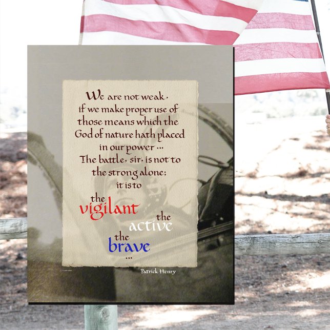 VARA VIGILANT PATRICK HENRY QUOT MED PILOT POSTER (Skapare uppladdad)