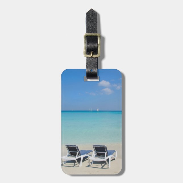 Varadero, Kuba. Sand och solstolar Bagagebricka (Vertikal Framsida)