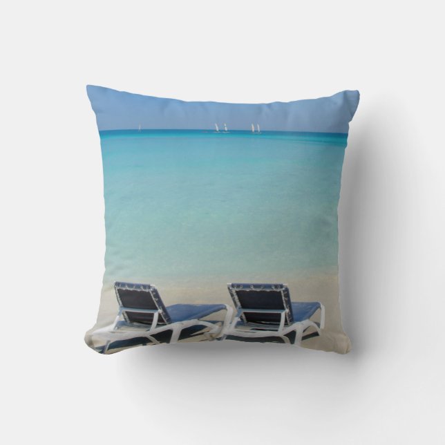 Varadero, Kuba. Sand och solstolar Kudde (Framsida)