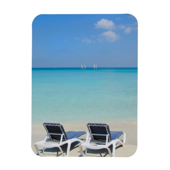 Varadero, Kuba. Sand och solstolar Magnet (Vertikal)
