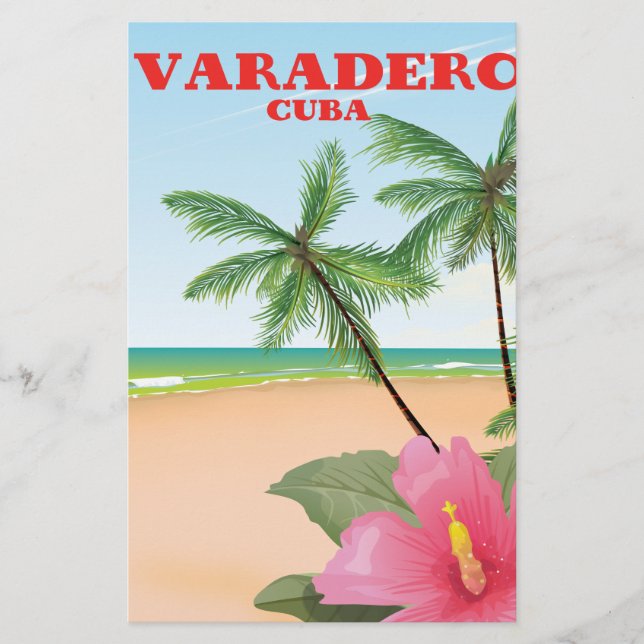 Varadero kubansk strand reseskylt brevpapper (Framsida)