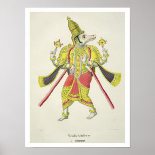 Varaha, graverad av de Marlet (färg litho) Poster