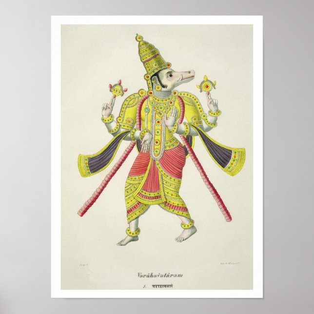 Varaha, graverad av de Marlet (färg litho) Poster (Framsidan)