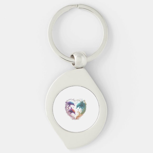 Varaktig kärlek mellan syster och bror  swirl silverfärgad nyckelring (Framsidan)