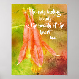 Varaktig, lysande kolumbine inspirational Rumi Quo Poster