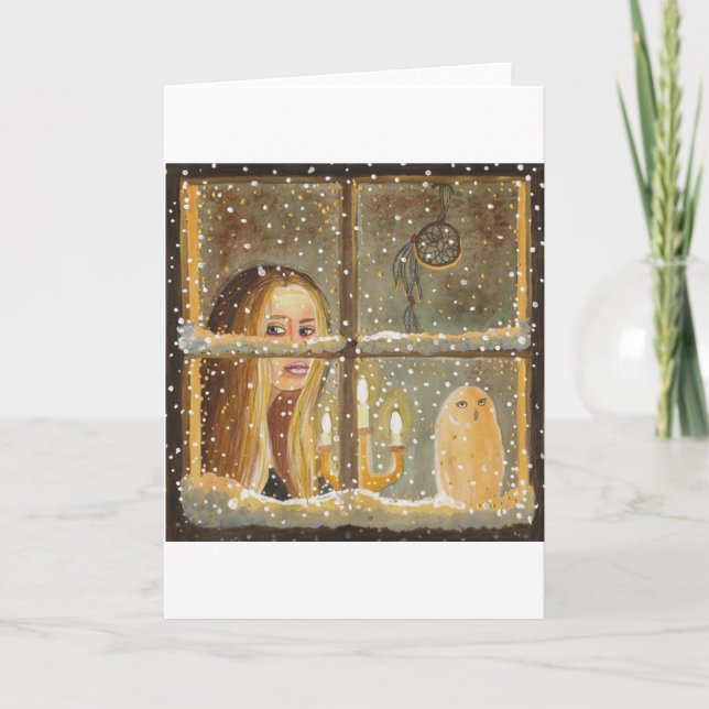Varaktigt gratulationskort för vinterkvällar kort (Framsida)