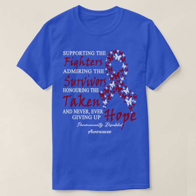 Varaktigt handikappad medvetenhet som stöder kampe t shirt (Design framsida)