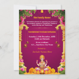 Varalakshmi Vratham Inbjudningskort