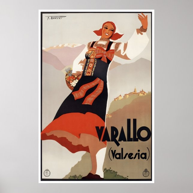 Varallo Sesia Resaaffisch Italien Konsttryck Hem Poster (Framsidan)