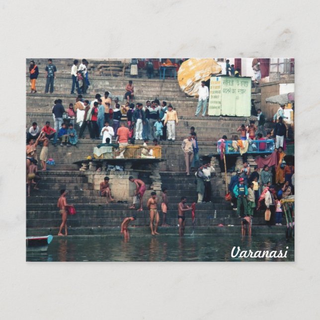 Varanasi ghats, vykort (Framsida)