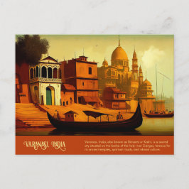 Varanasi India Painting Vykort
