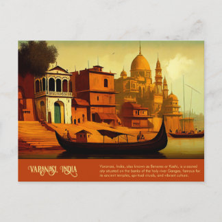 Varanasi India Painting Vykort
