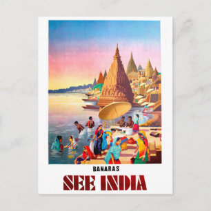 Varanasi, Indien, Gangesfloden Vykort