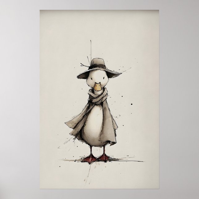 Vårand Art av Anka, Minimalistisk Utskrift Poster (Framsidan)