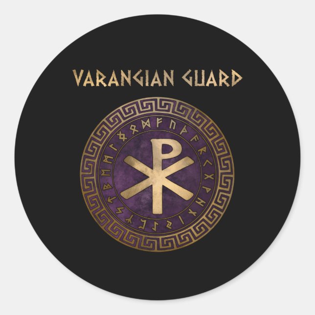 Varangian Guard Byzantine Empire Runt Klistermärke (Framsida)