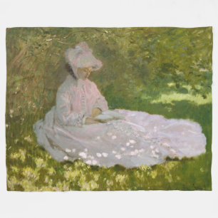 Vårbild, Impressionistisk Porträtt, Claude Monet Fleecefilt