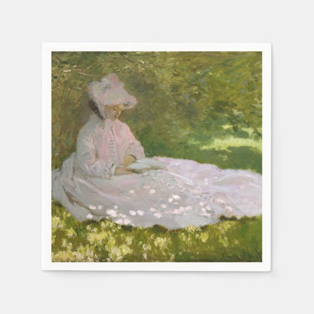 Vårbild, Impressionistisk Porträtt, Claude Monet Pappersservett (Framsidan)