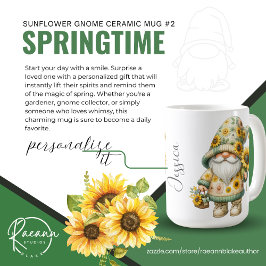 Vårblomma Solros Tomte #2 Keramikmugg Kaffemugg