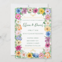Vårblomma Vildblomma Bröllopsinbjudan