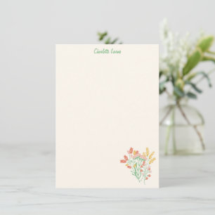 Vårblomma Vildblommor Personlig Stationery Tack Kort