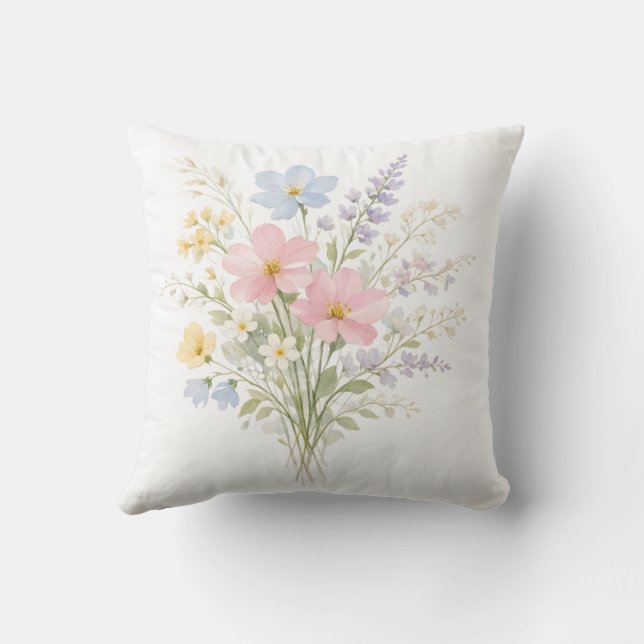 Vårblommande kudde Mjuk blomsterdekoration (Baksida)