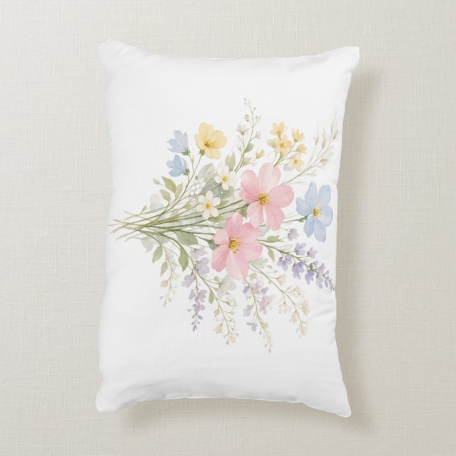 Vårblommande kudde Mjuk blomsterdekoration (Baksidan(Vertikal))