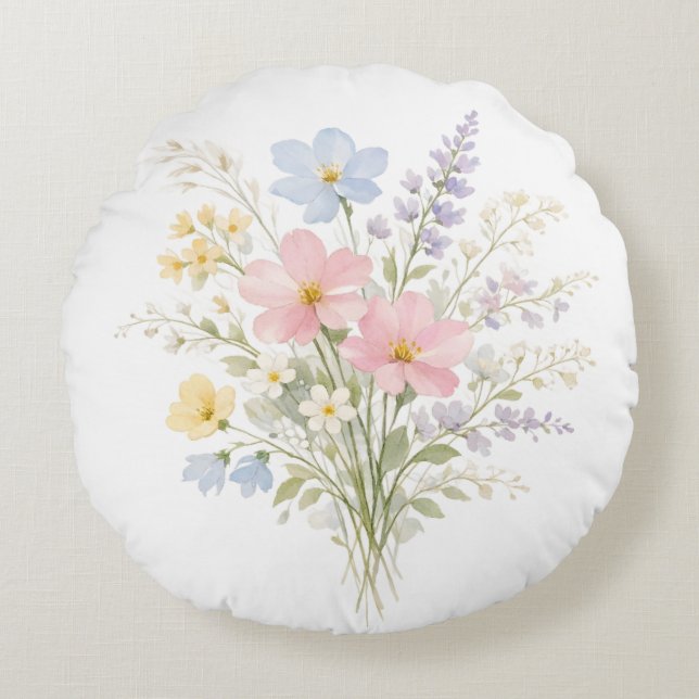 Vårblommande kudde Mjuk blomsterdekoration (Framsidan)