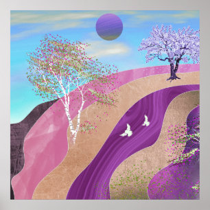 Vårblommande landskap poster