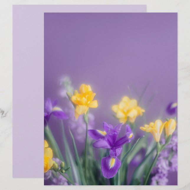 Vårblommande scrapbookpapper (Fram/baksida)