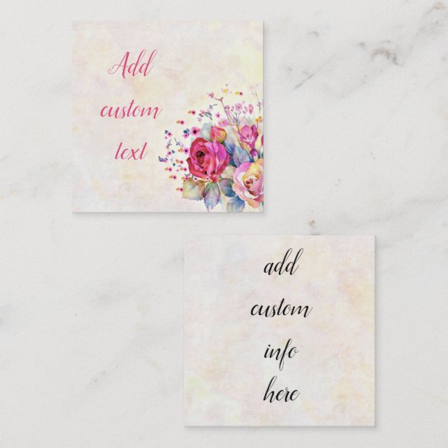 Vårblommig  anteckningskort (Fram/baksida)