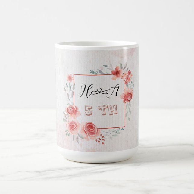 Vårblommig årsdag | Elegant modern bröllop Kaffemugg (Center)