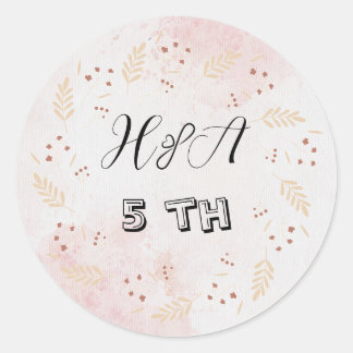 Vårblommig årsdag | Elegant Modern Bröllop Runt Klistermärke