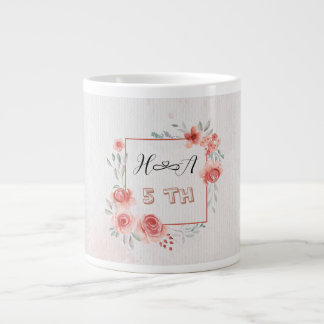 Vårblommig årsdag | Modern elegant bröllop Jumbo Mugg