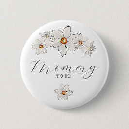 Vårblommig Baby Shower Pin Mamman att bli Knapp