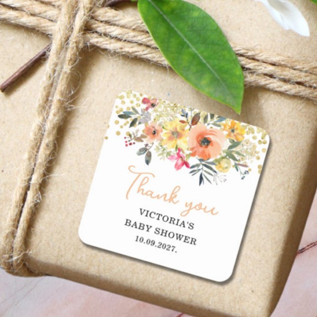 Vårblommig Bebisdusch  Fyrkantigt Klistermärke (Skapare uppladdad)