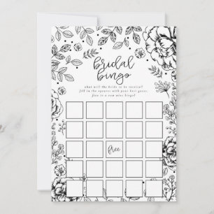 Vårblommig Bröllopsdusch Bingo Spelkort