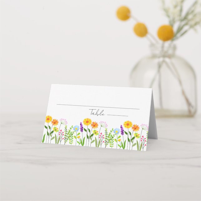 Vårblommig Elegant Bröllop Placeringskort (Framsida)