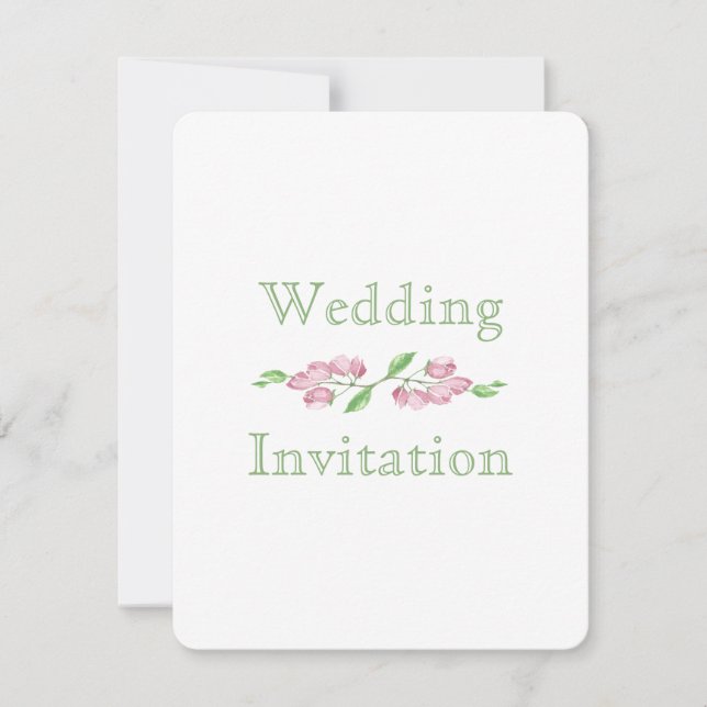 Vårblommig körsbärsblom Weddinginbjudan Inbjudningar (Framsida)