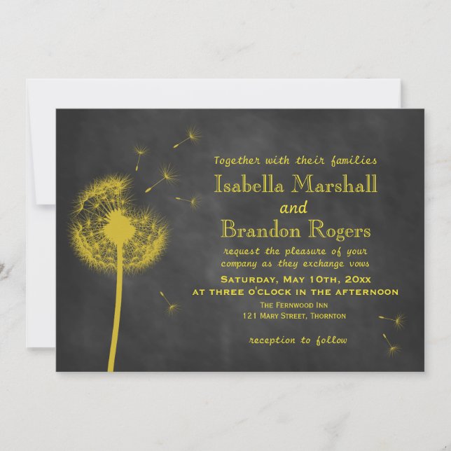 Vårblommig kritskriftsbröllopsinbjudan inbjudningar (Framsida)