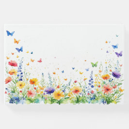 Vårblommig trädgård Fjärilar Bröllop Gästböcker