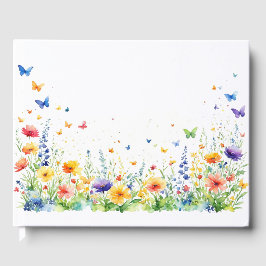 Vårblommig trädgård Fjärilar Bröllop Gästböcker