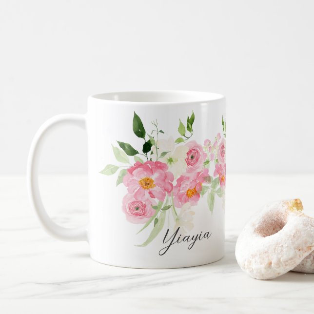 Vårblommig Yiayia Kaffemugg (Med munk)