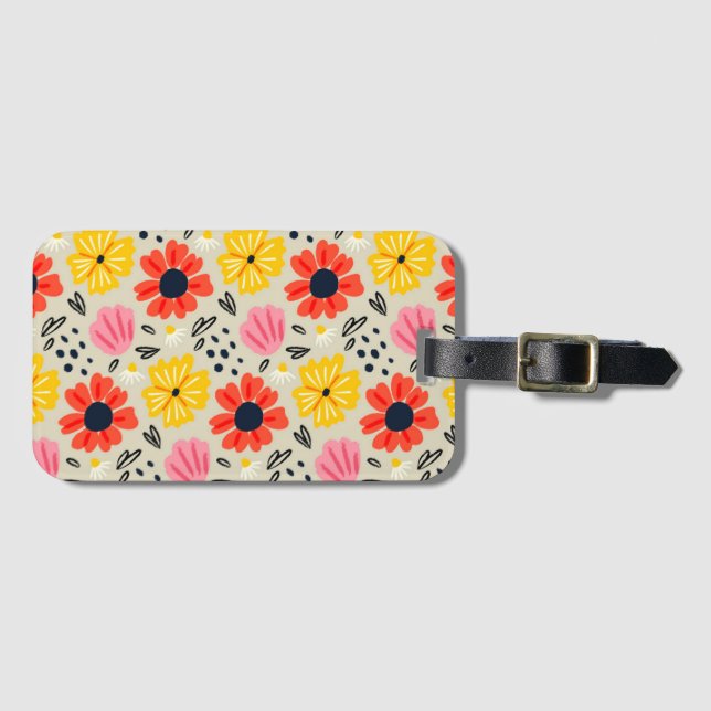 Vårblommigt mönster  bagagebricka (Framsida horisontal)